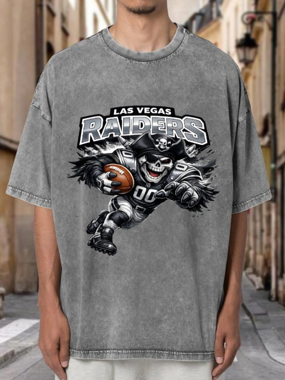 Las Vegas Raiders Skull Pirate Mascot Football Streetwear T-shirt DF8C5TI5QD02